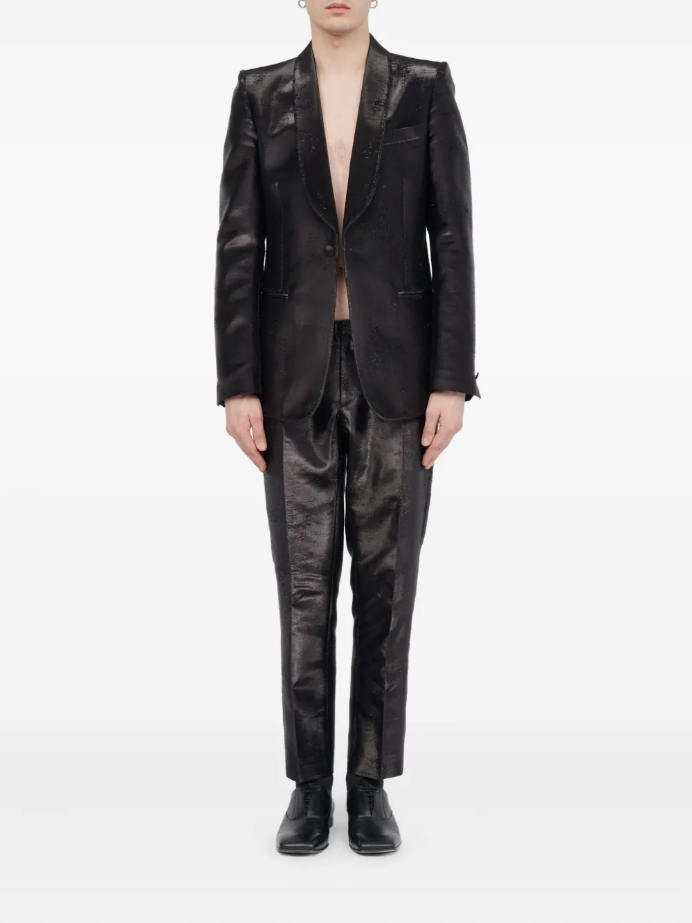 MM6 Maison Margiela Blazer met textuur Zwart