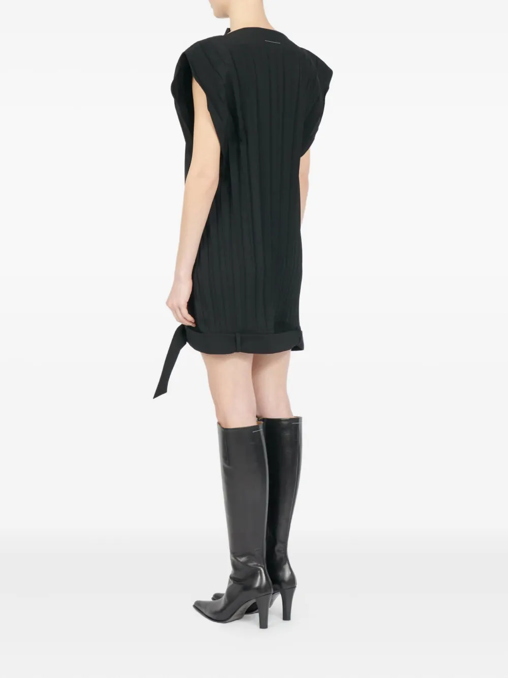 MM6 Maison Margiela Geplooide mini-jurk Zwart