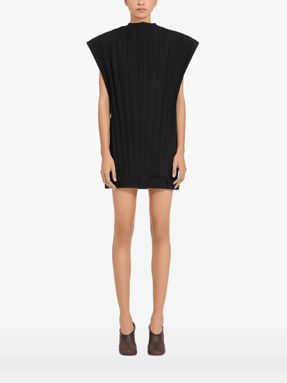 MM6 Maison Margiela Geplooide mini-jurk Zwart