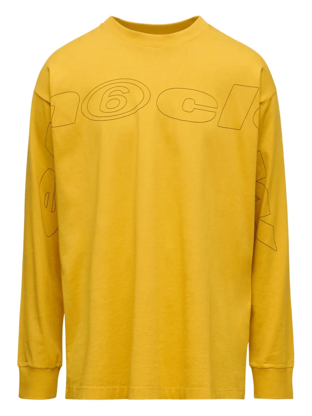 Mm6 Maison Margiela Graphic-print Long-sleeve T-shirt In Yellow