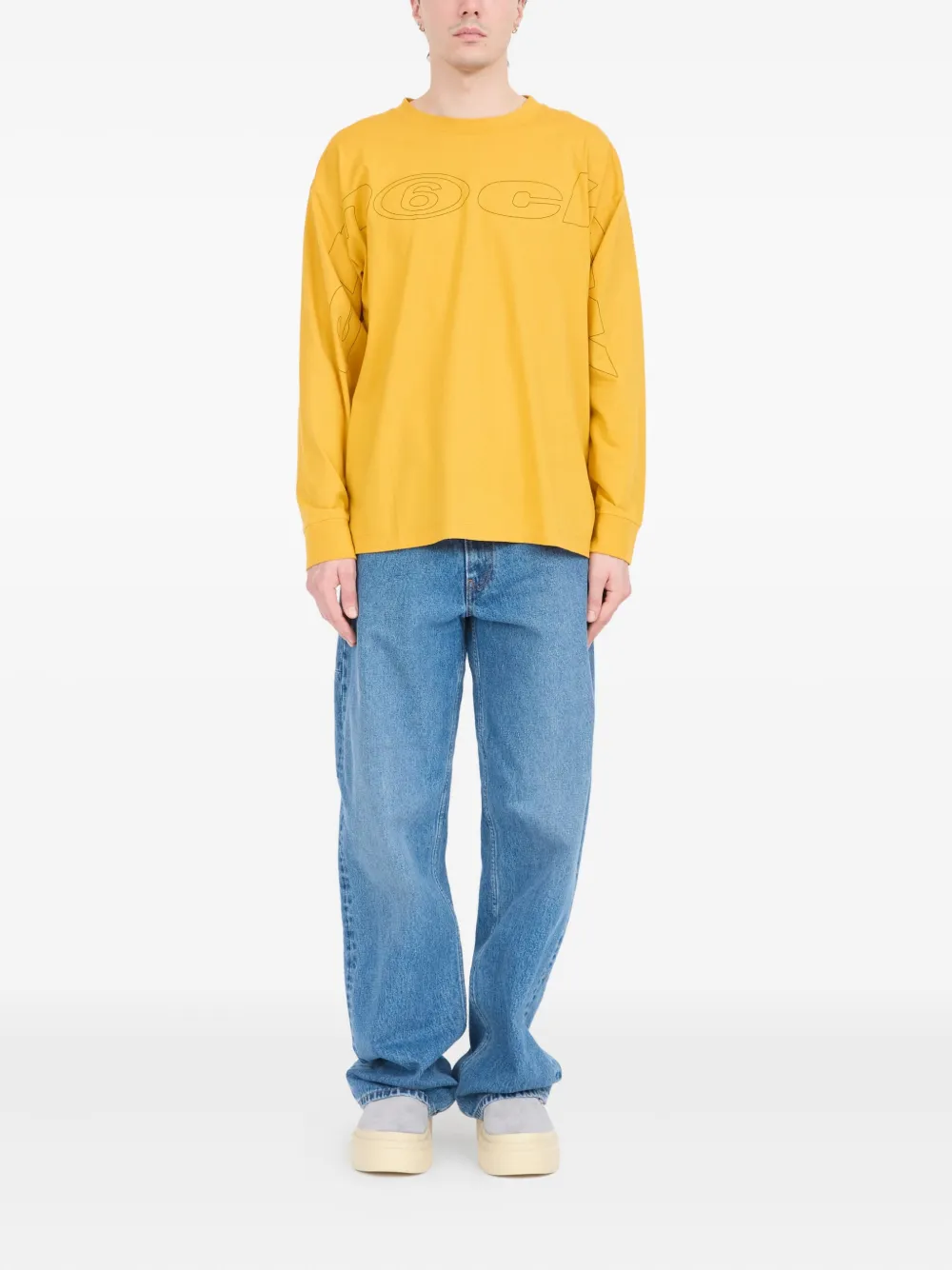 MM6 Maison Margiela T-shirt met print - Geel