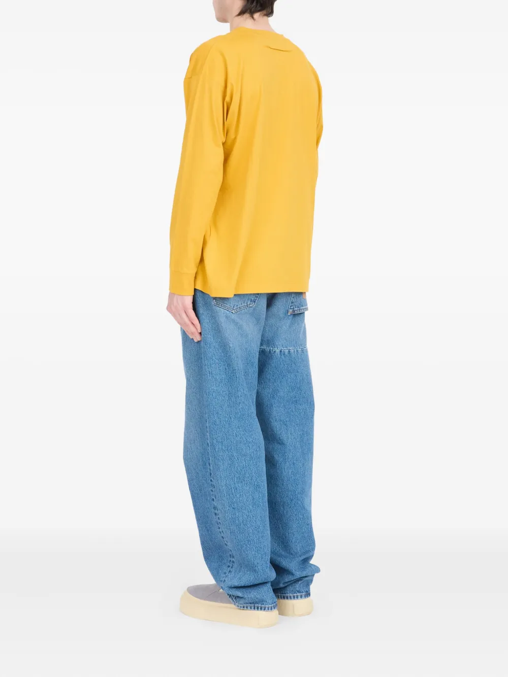 Mm6 Maison Margiela Graphic-print Long-sleeve T-shirt In Yellow
