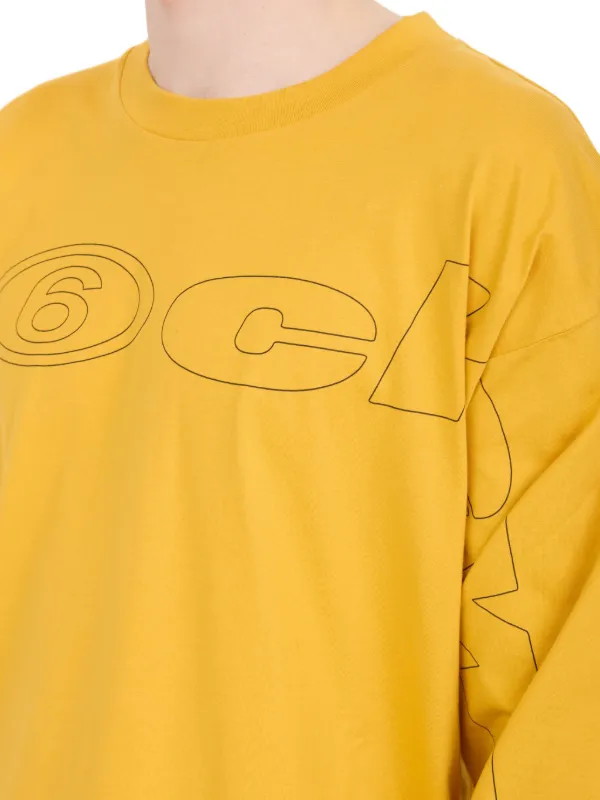 MM6 Maison Margiela graphic-print long-sleeve T-shirt | Yellow