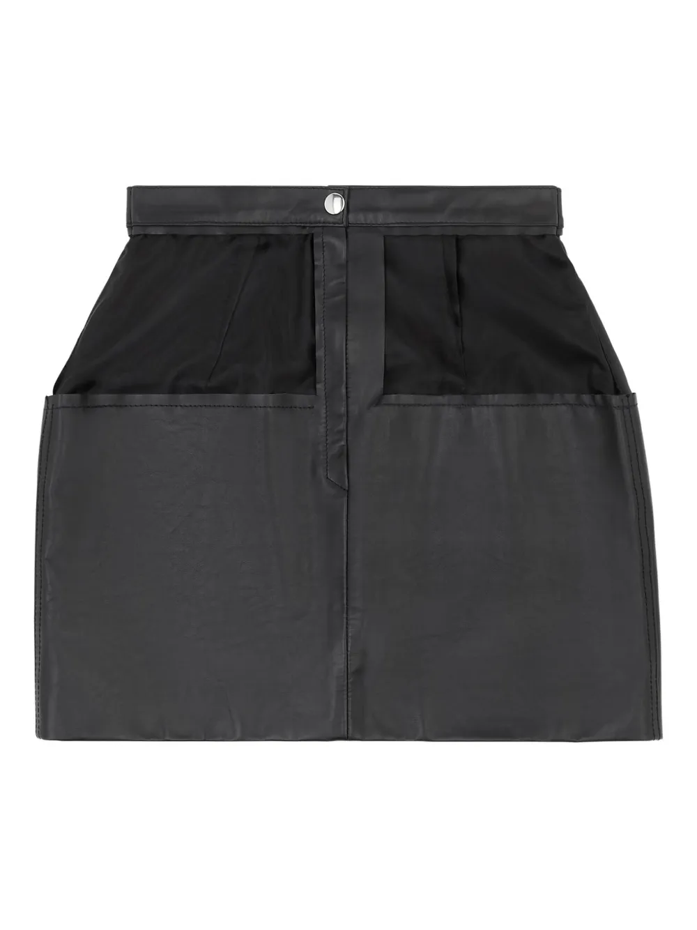 MM6 Maison Margiela Straight mini-rok met leren vlakken Zwart