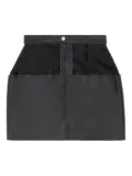 MM6 Maison Margiela leather panelled mini straight skirt - Black