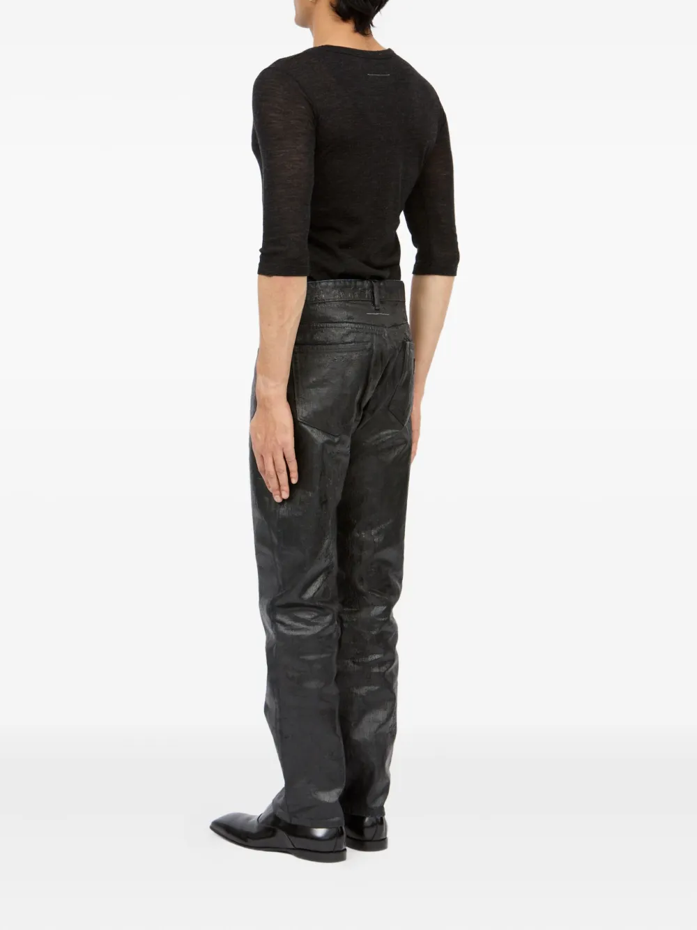 MM6 Maison Margiela Jeans met gewaxt effect Zwart