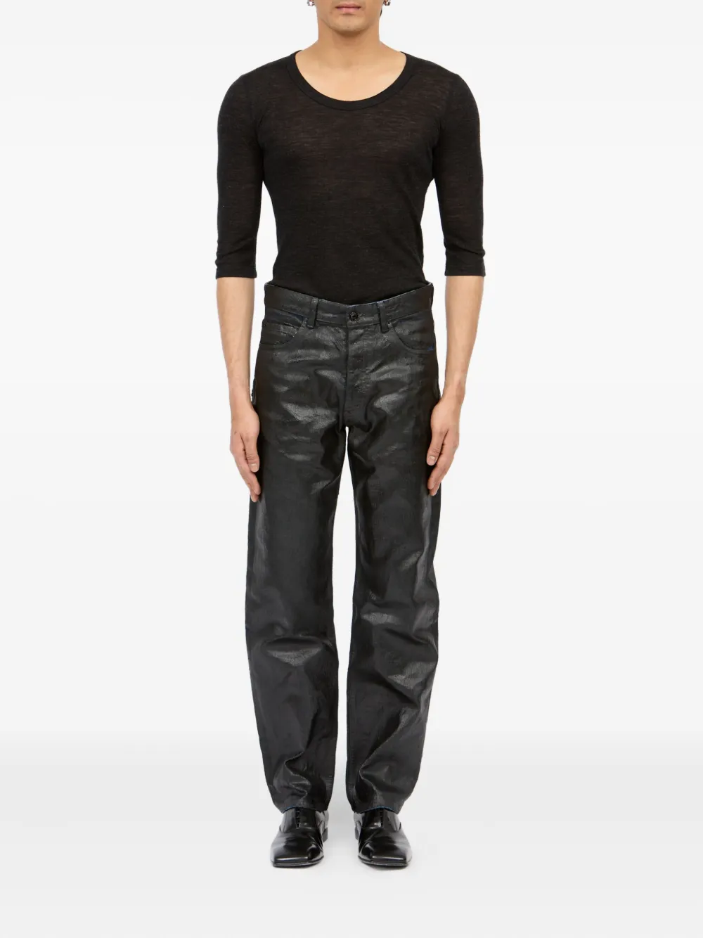 MM6 Maison Margiela Jeans met gewaxt effect - Zwart