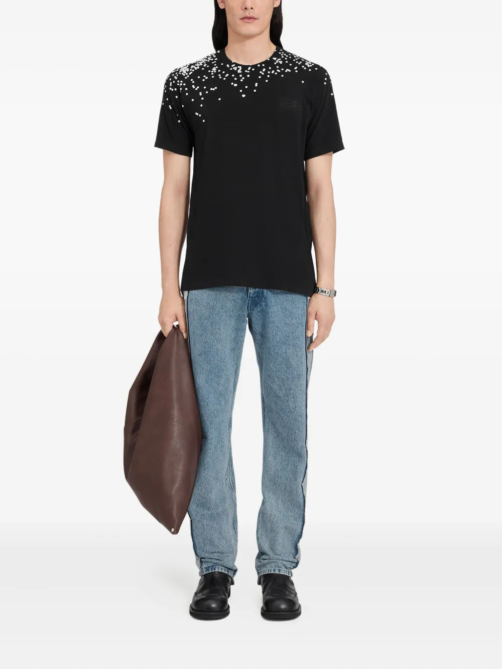 MM6 Maison Margiela T-shirt met confettiprint Zwart