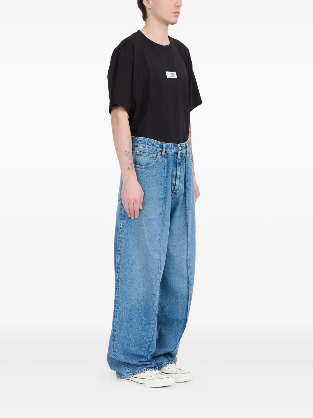 MM6 Maison Margiela Jeans met franje detail Blauw