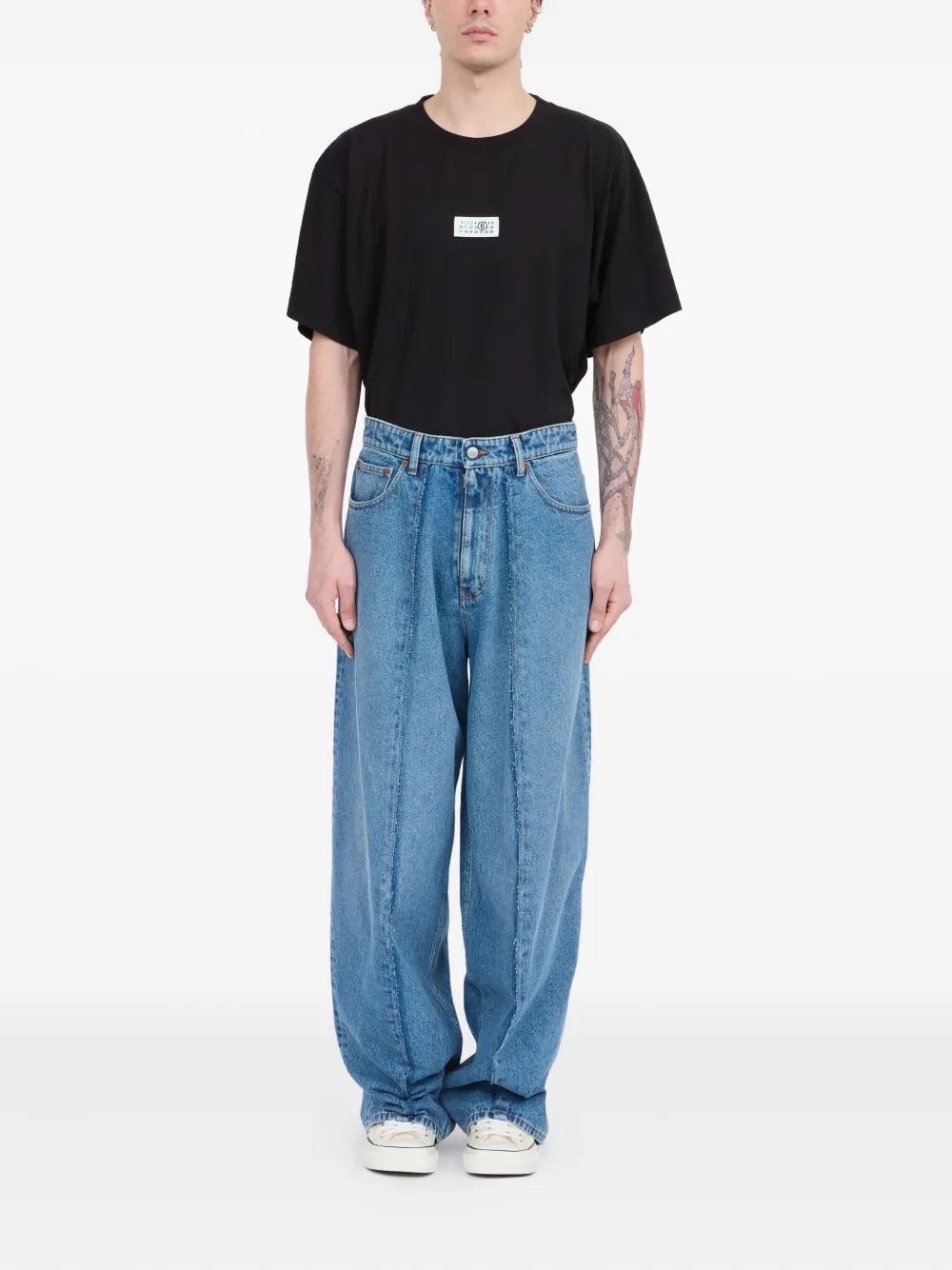 MM6 Maison Margiela Jeans met franje detail Blauw