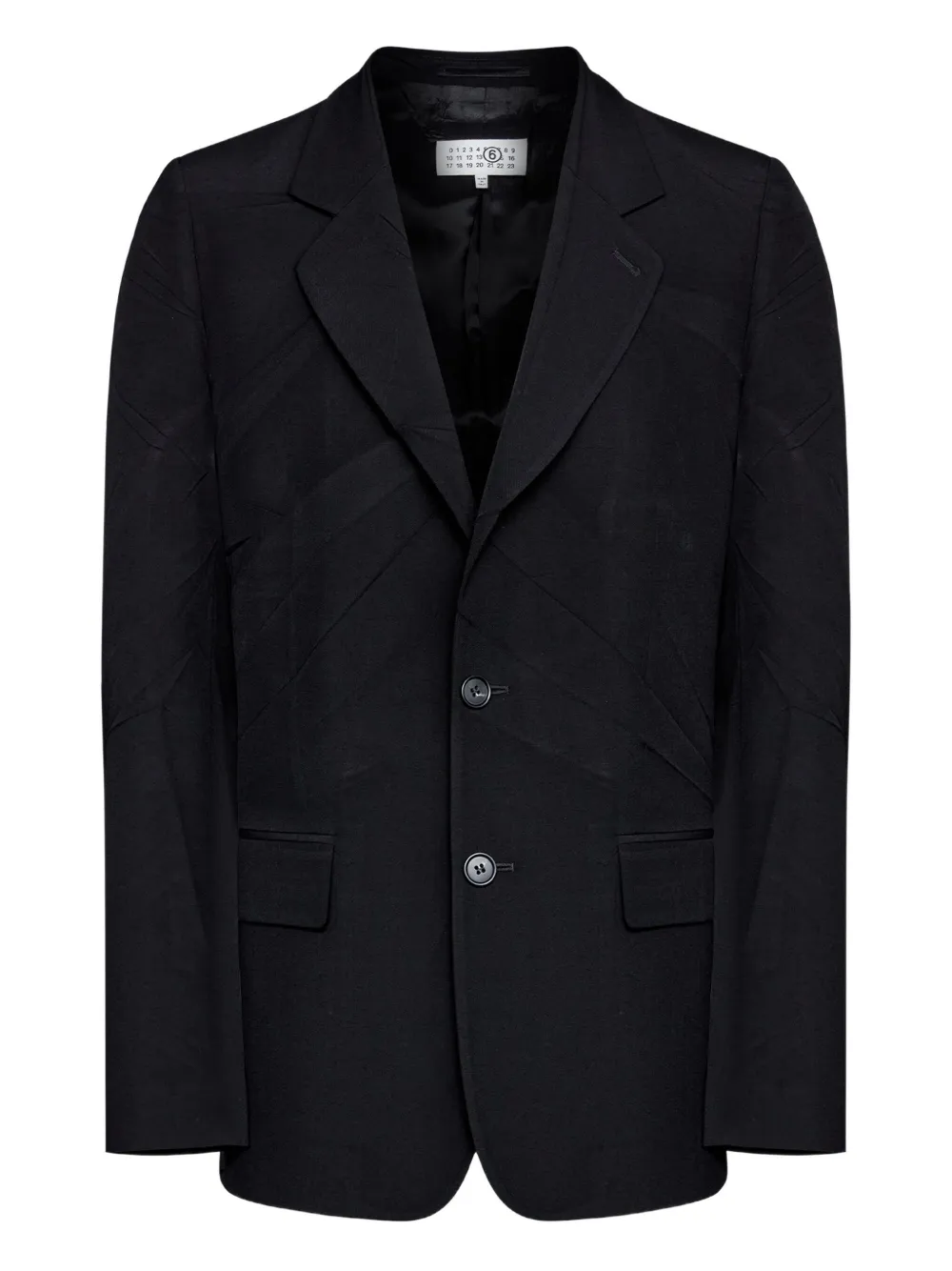MM6 Maison Margiela Colbert met enkele rij knopen Zwart