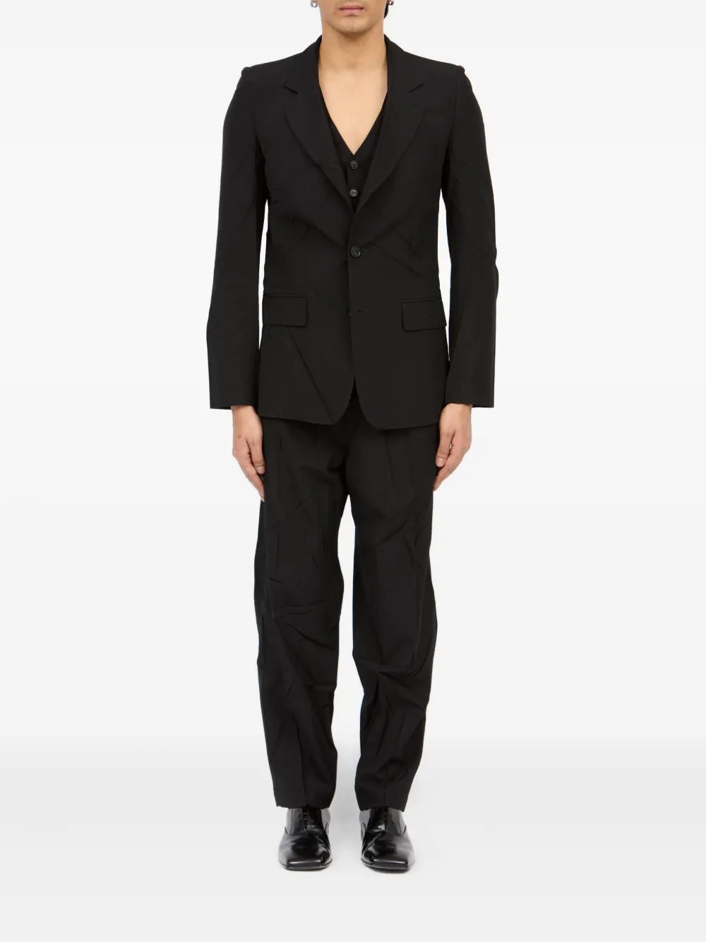 MM6 Maison Margiela Colbert met enkele rij knopen Zwart