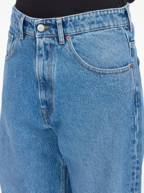 M M６ブルージーンズ MM6 Maison Margiela: Blue Distressed Jeans | SSENSE