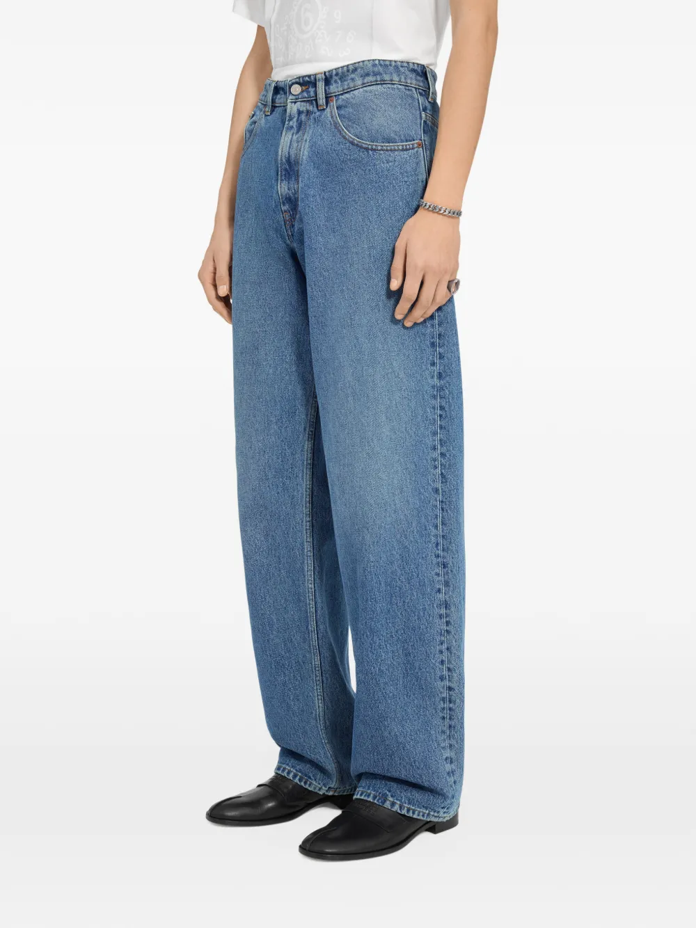 MM6 Maison Margiela Jeans met omgekeerde zak Blauw