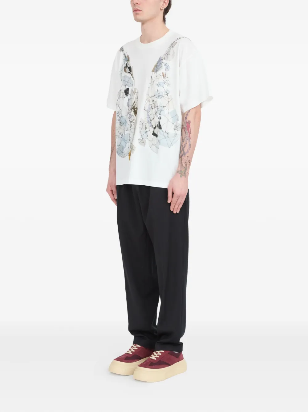 MM6 Maison Margiela Fragmented Wings T-shirt met grafische print Wit