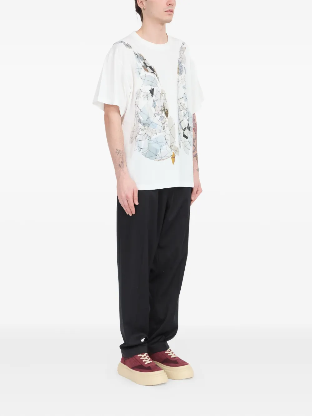 MM6 Maison Margiela Fragmented Wings T-shirt met grafische print Wit