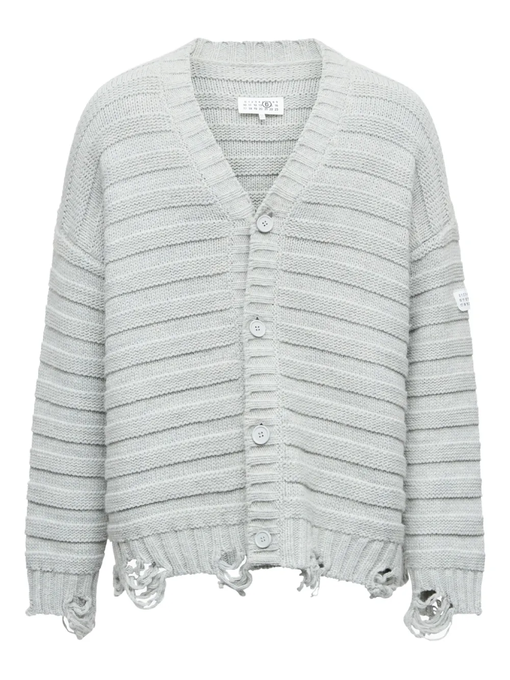 ribbed button-up cardigan
