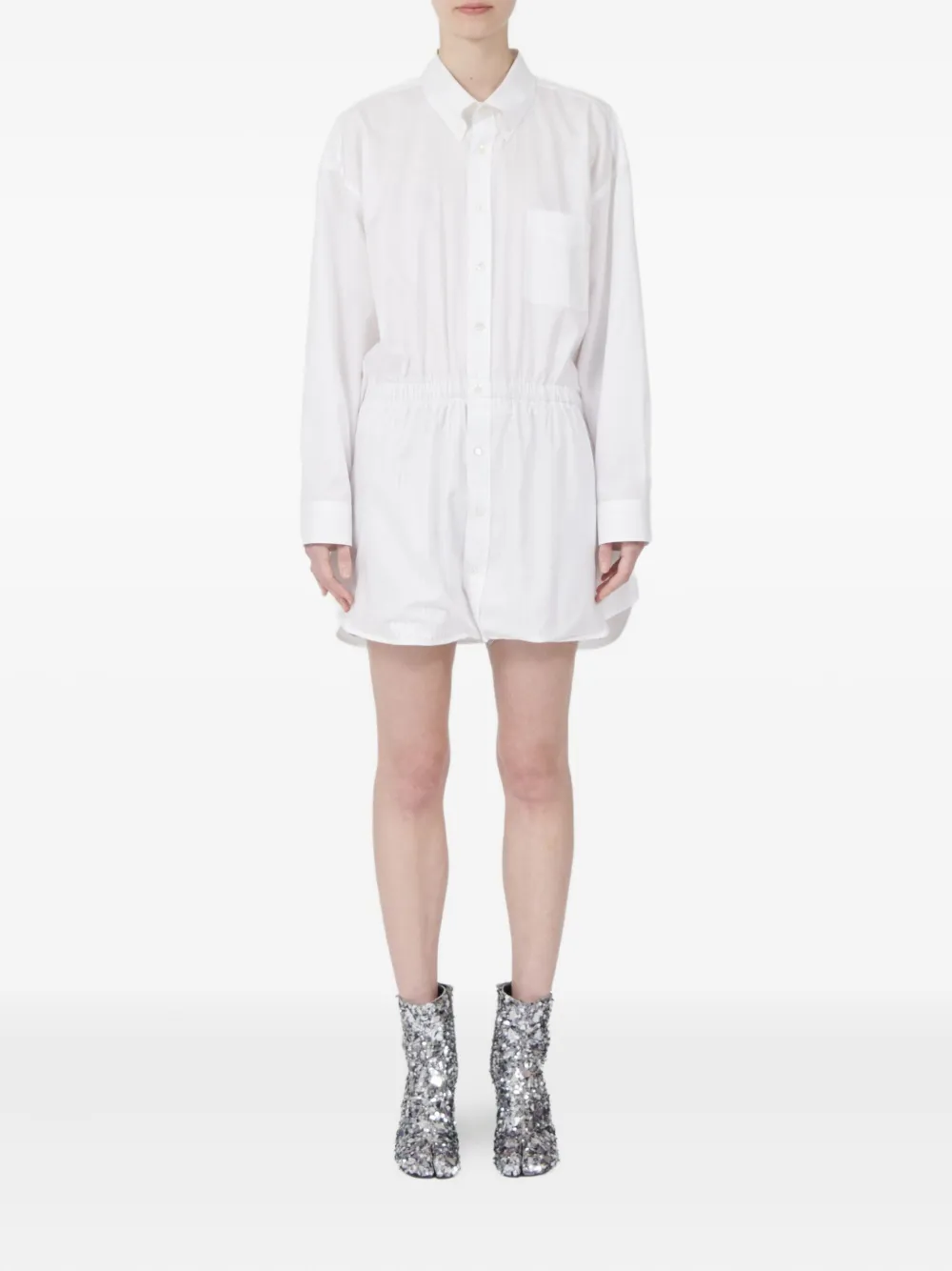 Maison Margiela Blouse met elastische taille - Wit