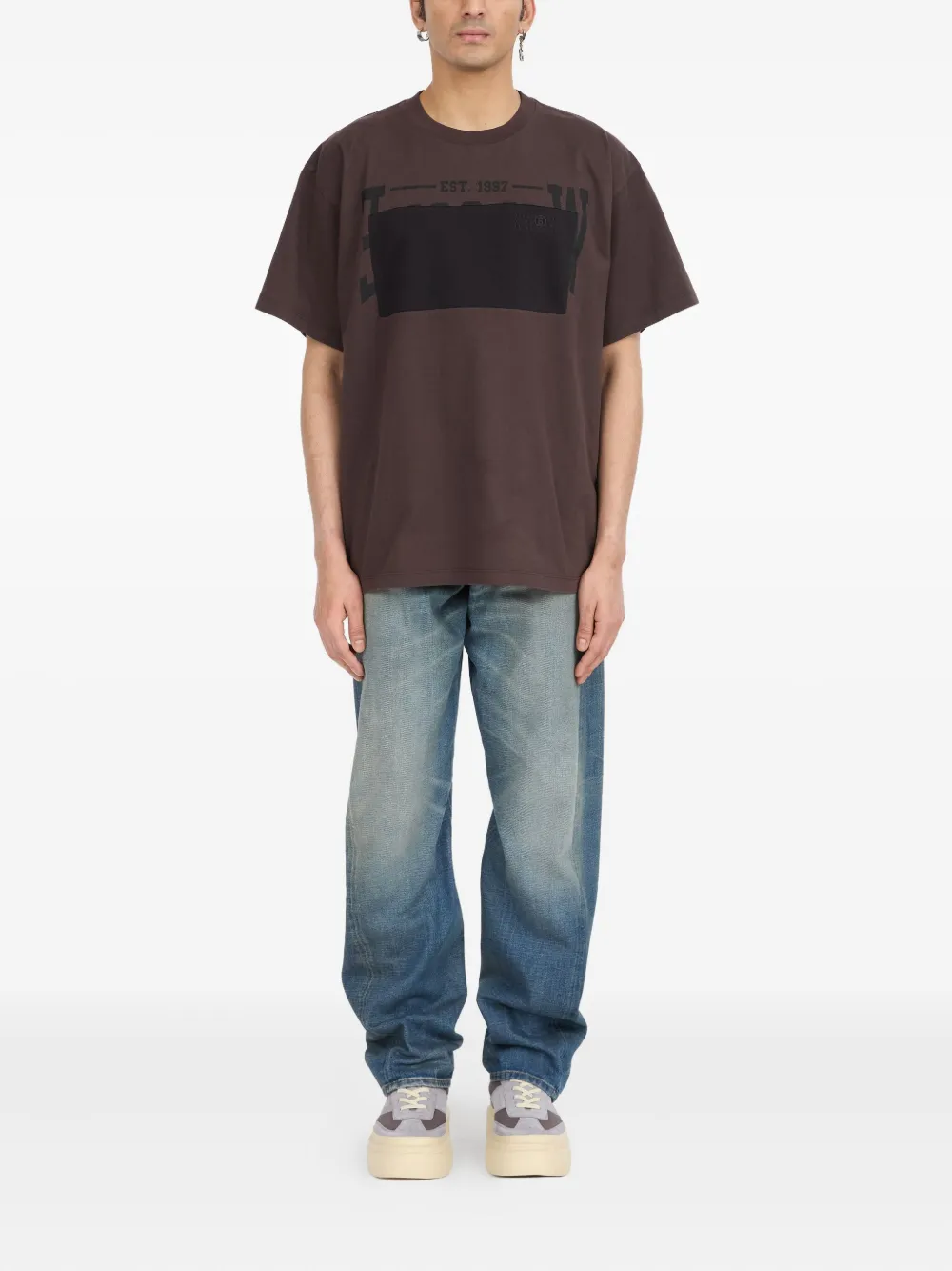 MM6 Maison Margiela T-shirt met print - Bruin