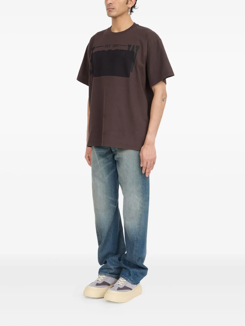 MM6 Maison Margiela T-shirt met print Bruin