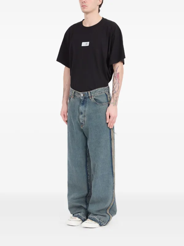 MM6 Maison Margiela inside-out straight-leg Jeans | Blue | FARFETCH