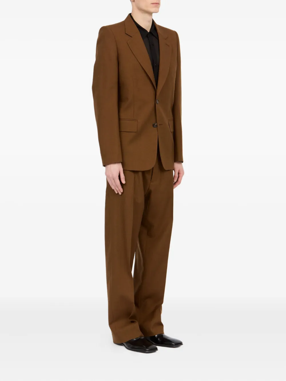 MM6 Maison Margiela Colbert met enkele rij knopen Bruin