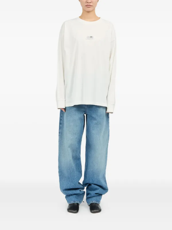 MM6 Maison Margiela ロゴ ロングTシャツ | ホワイト | FARFETCH JP