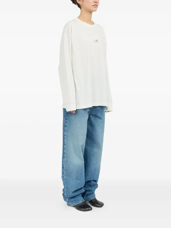 MM6 Maison Margiela ロゴ ロングTシャツ | ホワイト | FARFETCH JP