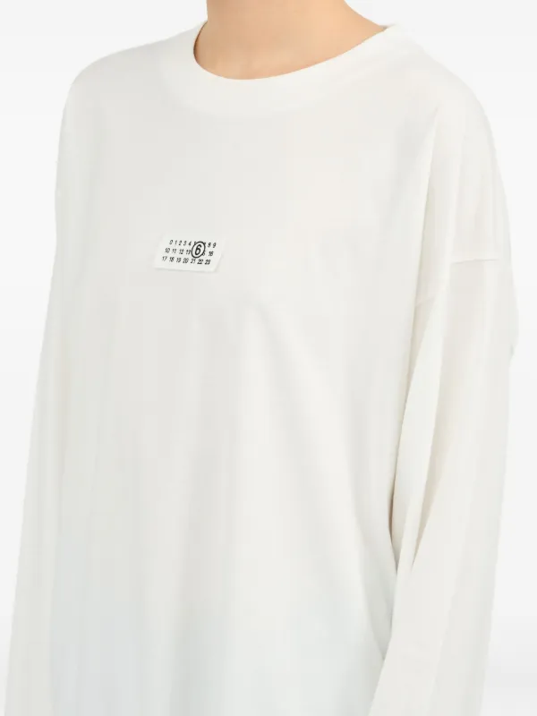 MM6 Maison Margiela ロゴ ロングTシャツ | ホワイト | FARFETCH JP