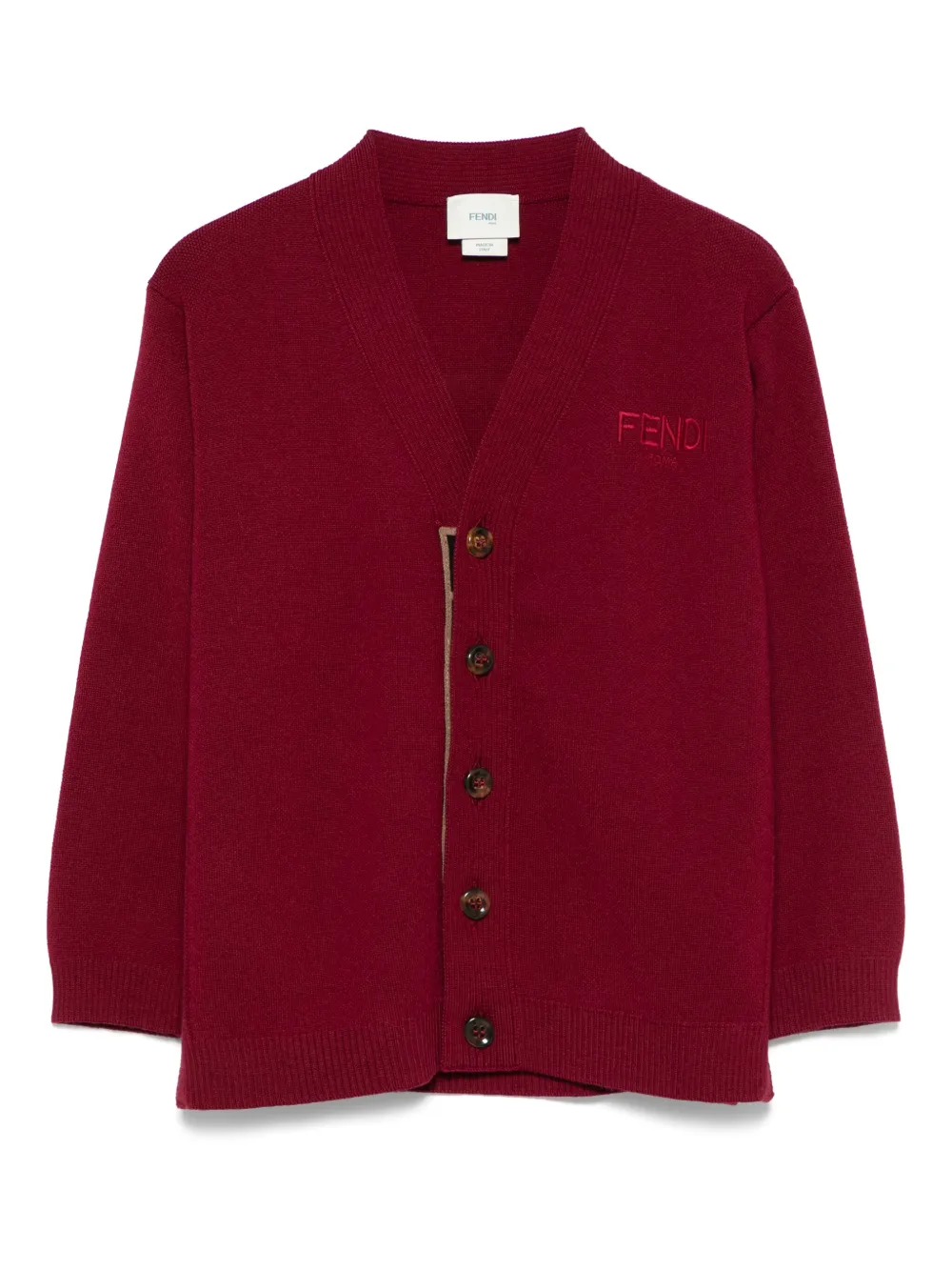 Fendi Kids Vest met geborduurd logo Rood