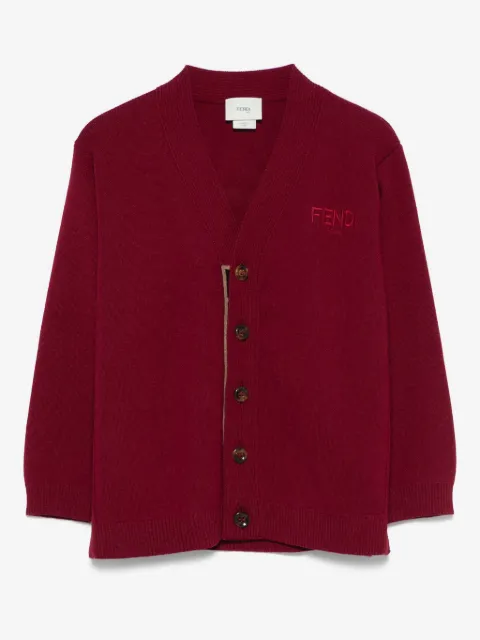 Fendi Kids logo-embroidered cardigan