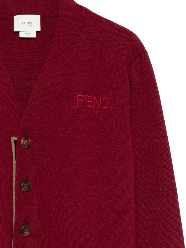 Fendi バーガンディ ロゴ タンクトップ カーディガン セット FENDI（フェンディ） カシミヤ カーディガン FZC433-APPA-F05HY