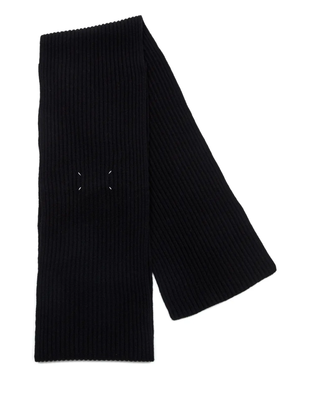 Maison Margiela ribbed wool scarf - Zwart