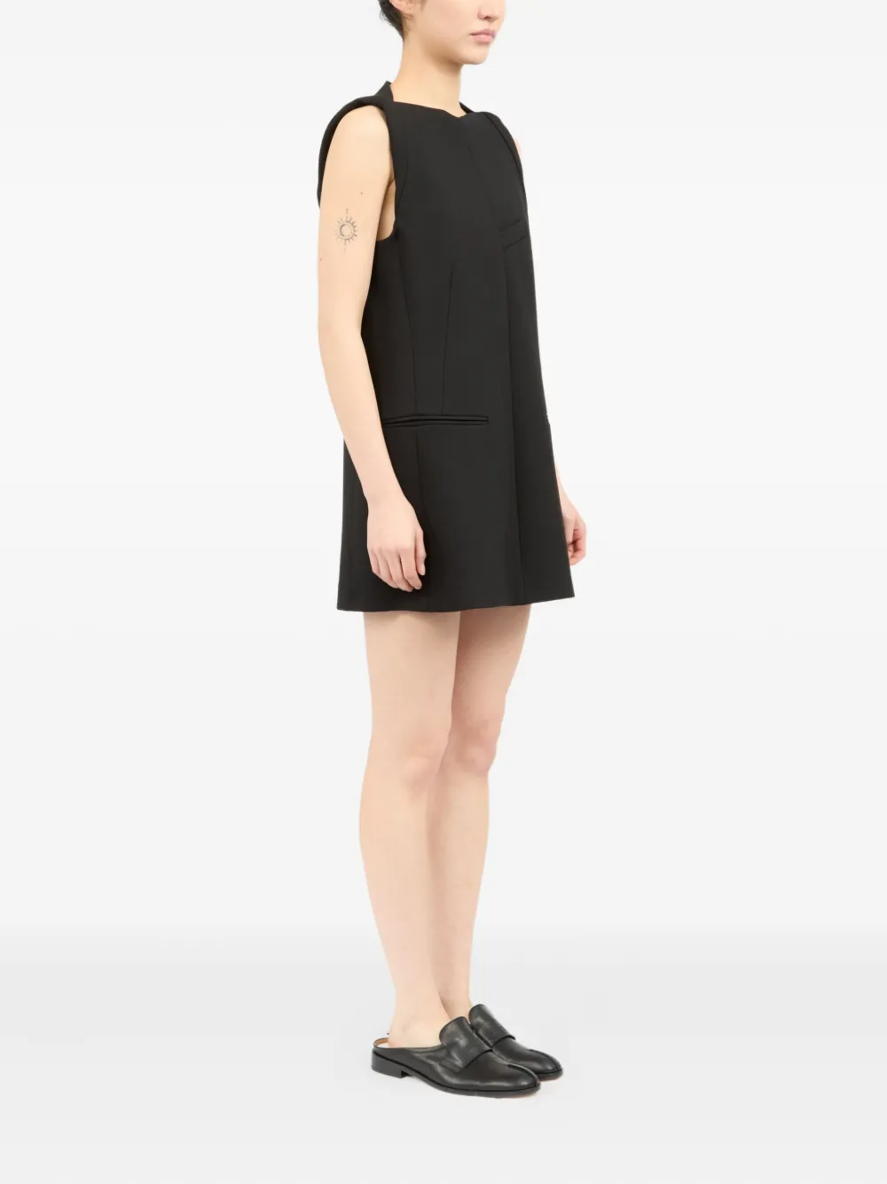 MM6 Maison Margiela Mouwloze mini-jurk Zwart