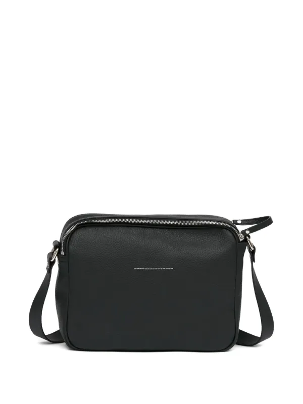 MM6 Maison Margela メッセンジャーバッグ ブラック レザー MM6 Maison Margiela レザーメッセンジャーバッグ | ブラック