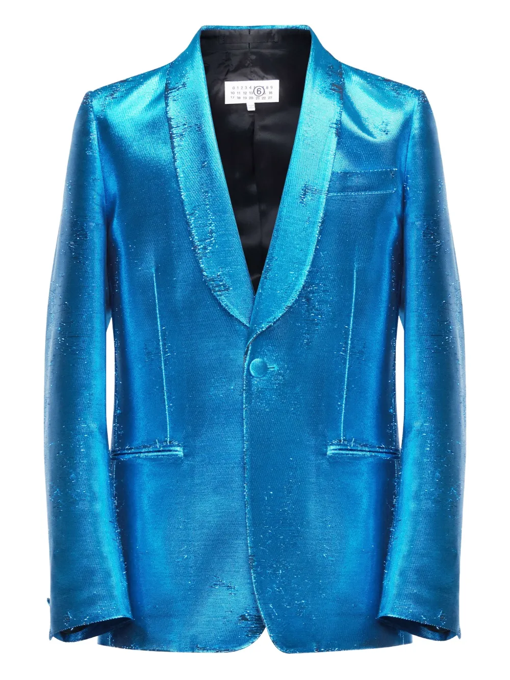 MM6 Maison Margiela Metallic blazer met sjaalrevers Blauw