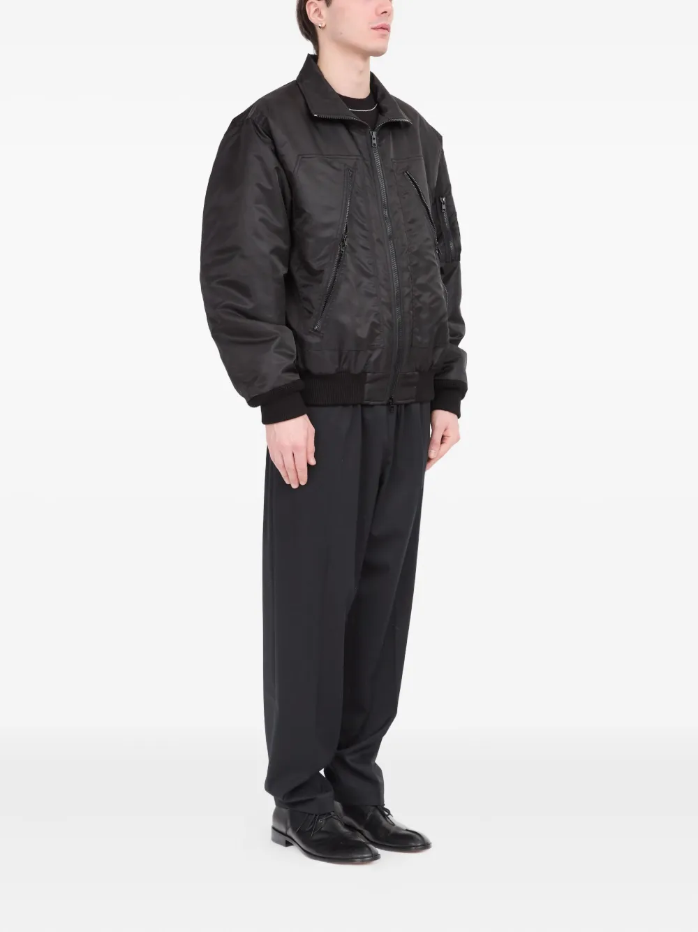 MM6 Maison Margiela Bomberjack met stikseldetail Zwart