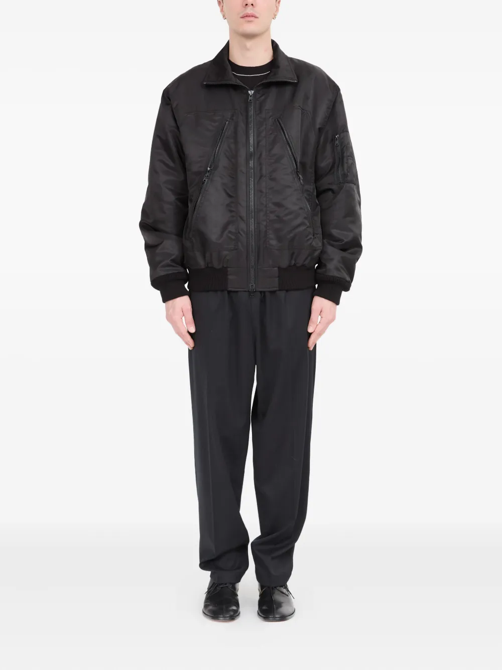 MM6 Maison Margiela Bomberjack met stikseldetail Zwart