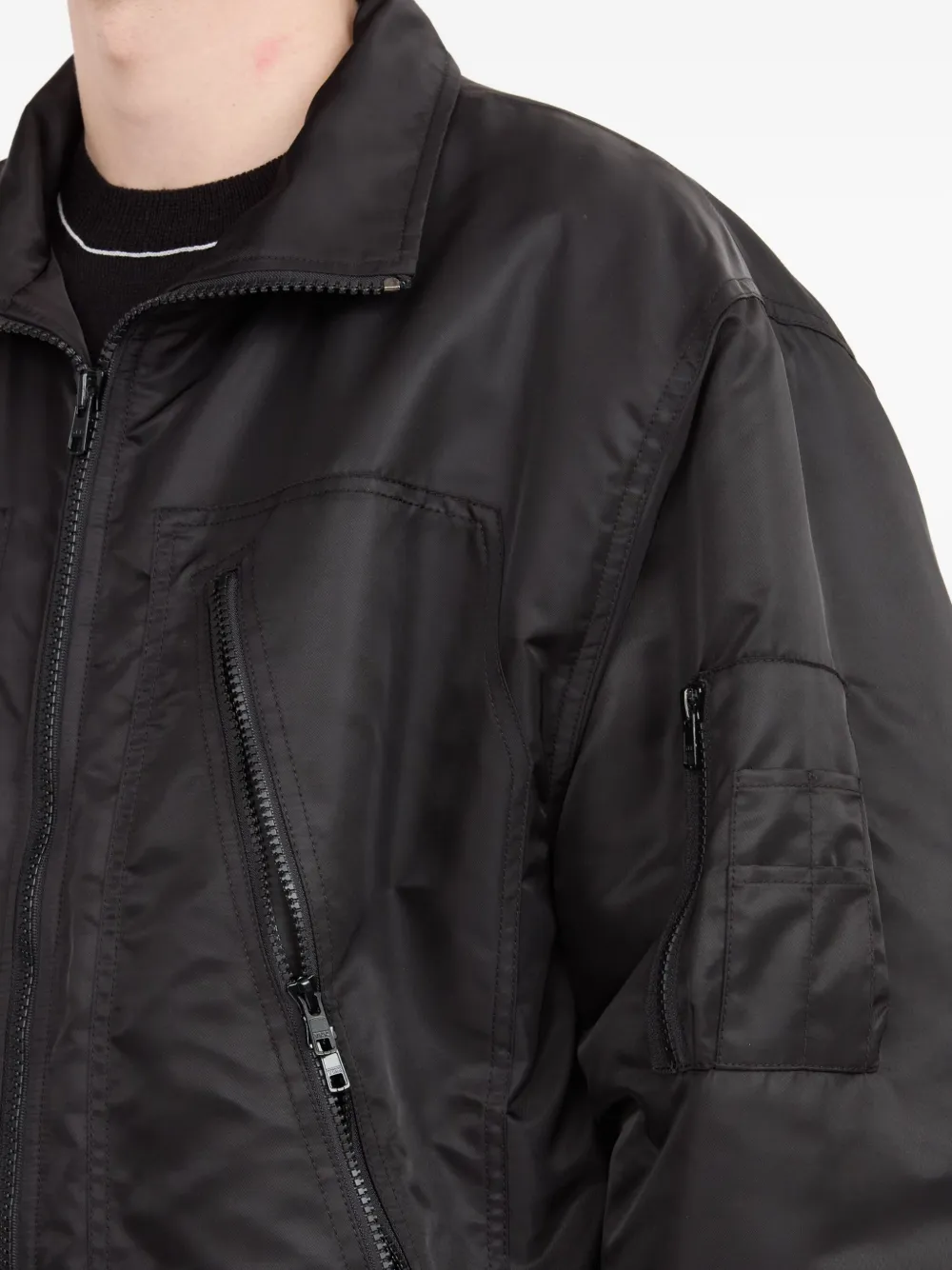 stitch-detail bomber jacket