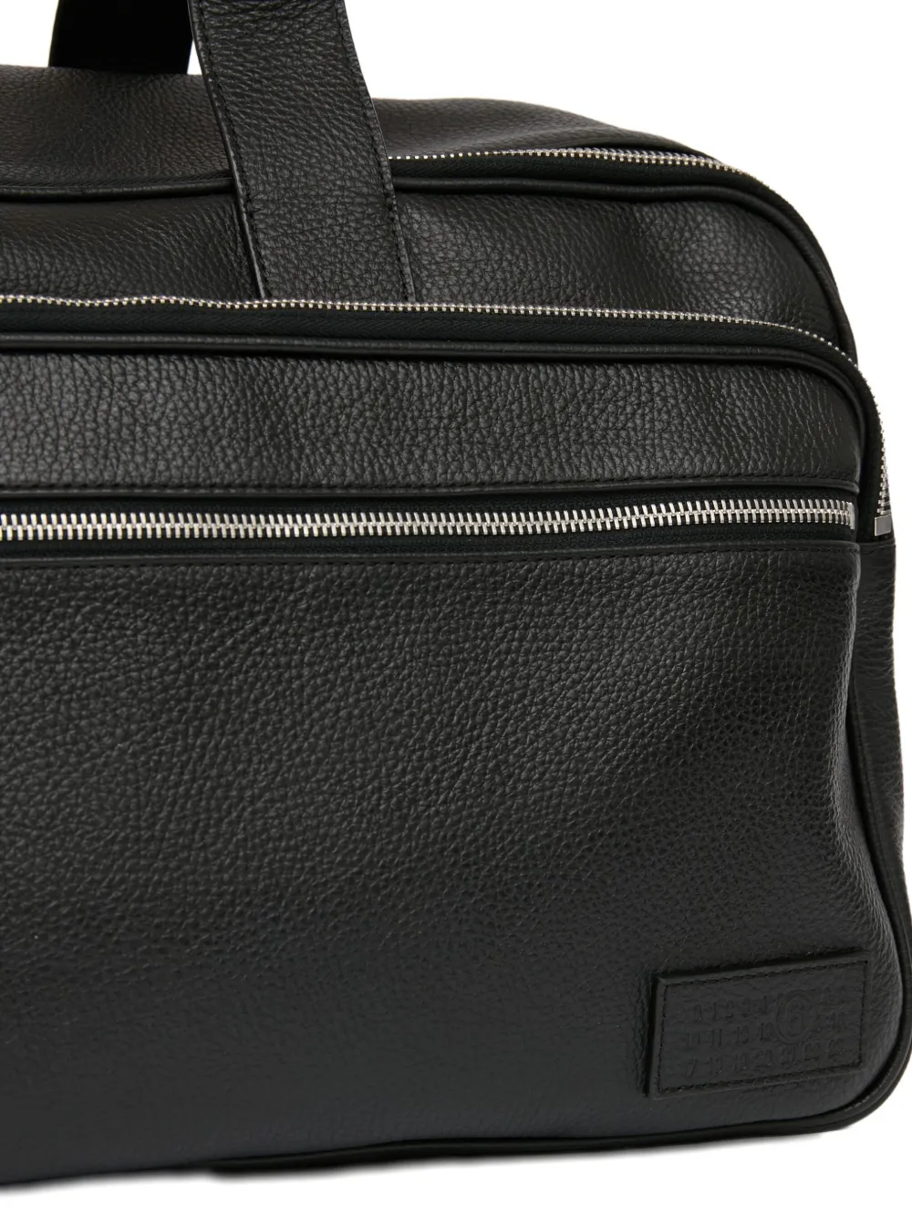 MM6 Maison Margiela Leren duffeltas met textuur Zwart