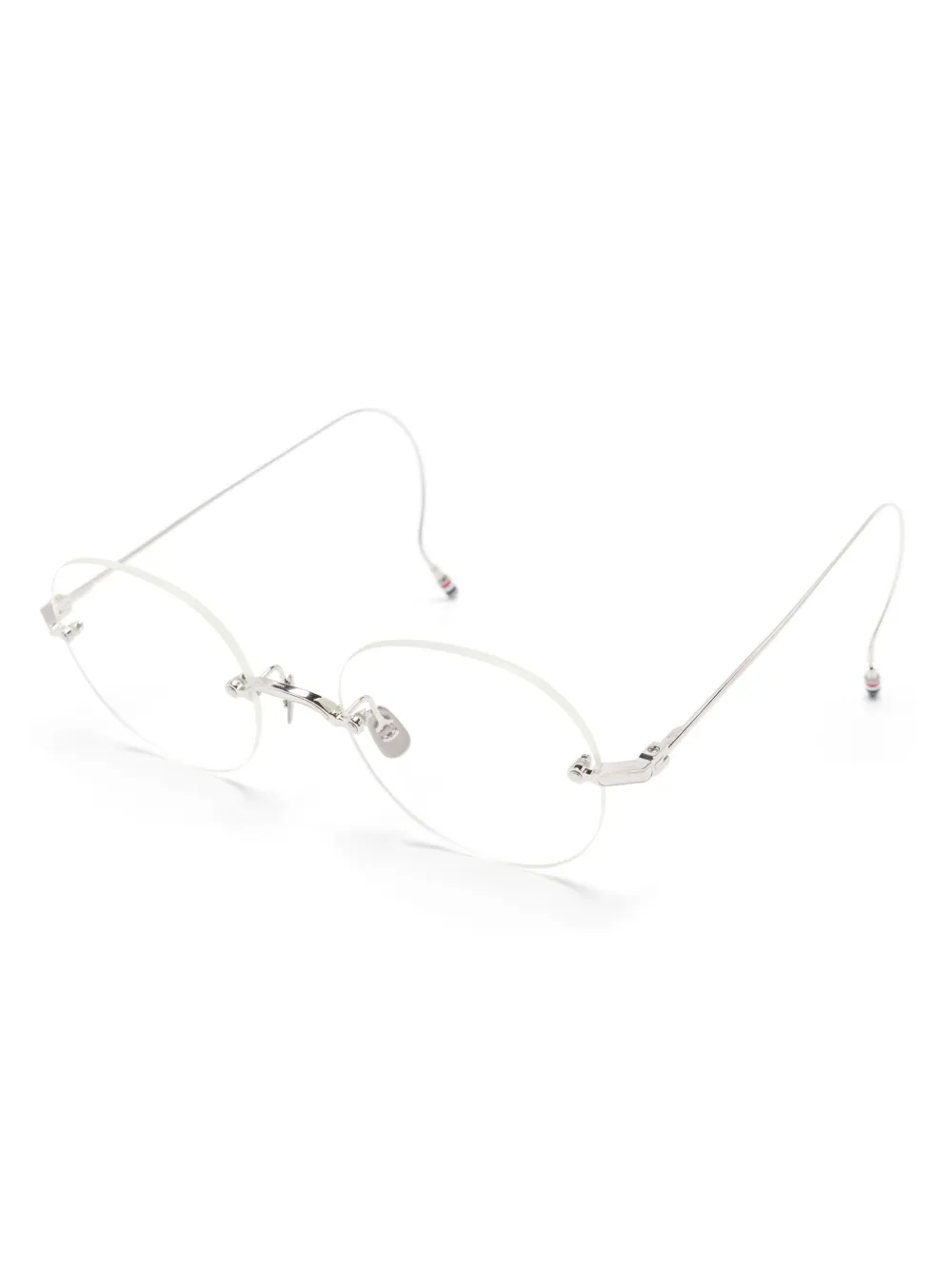 Thom Browne Eyewear Bril met rond montuur Zilver