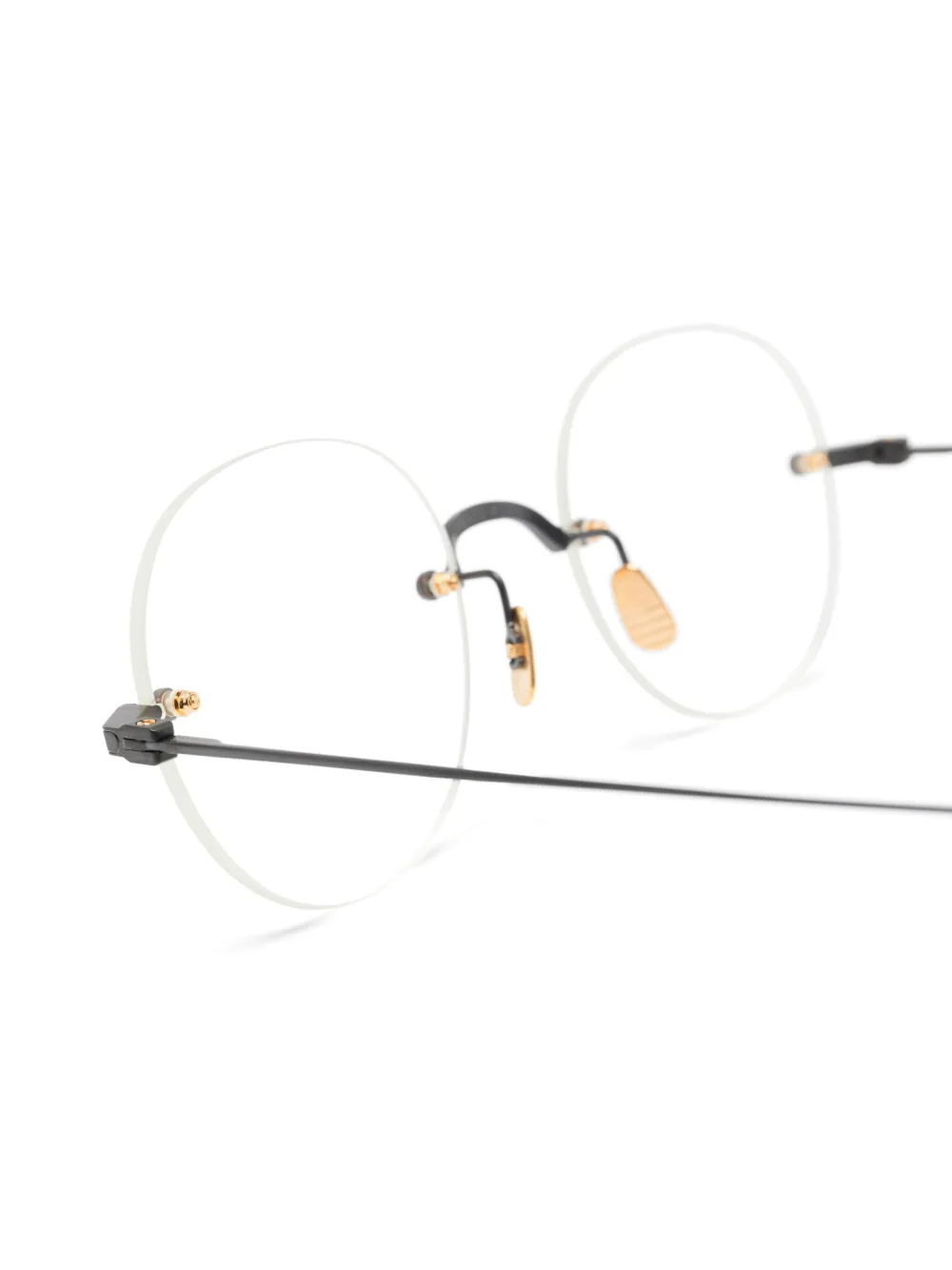 Thom Browne Eyewear Bril met rond montuur Wit