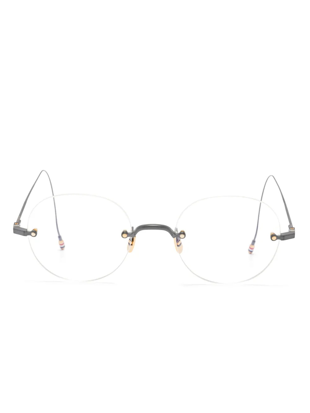 Thom Browne Eyewear Bril met rond montuur Wit