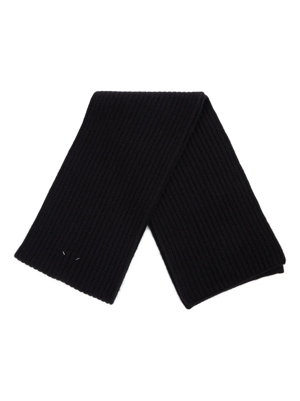 Maison Margiela ribbed cashmere scarf Zwart