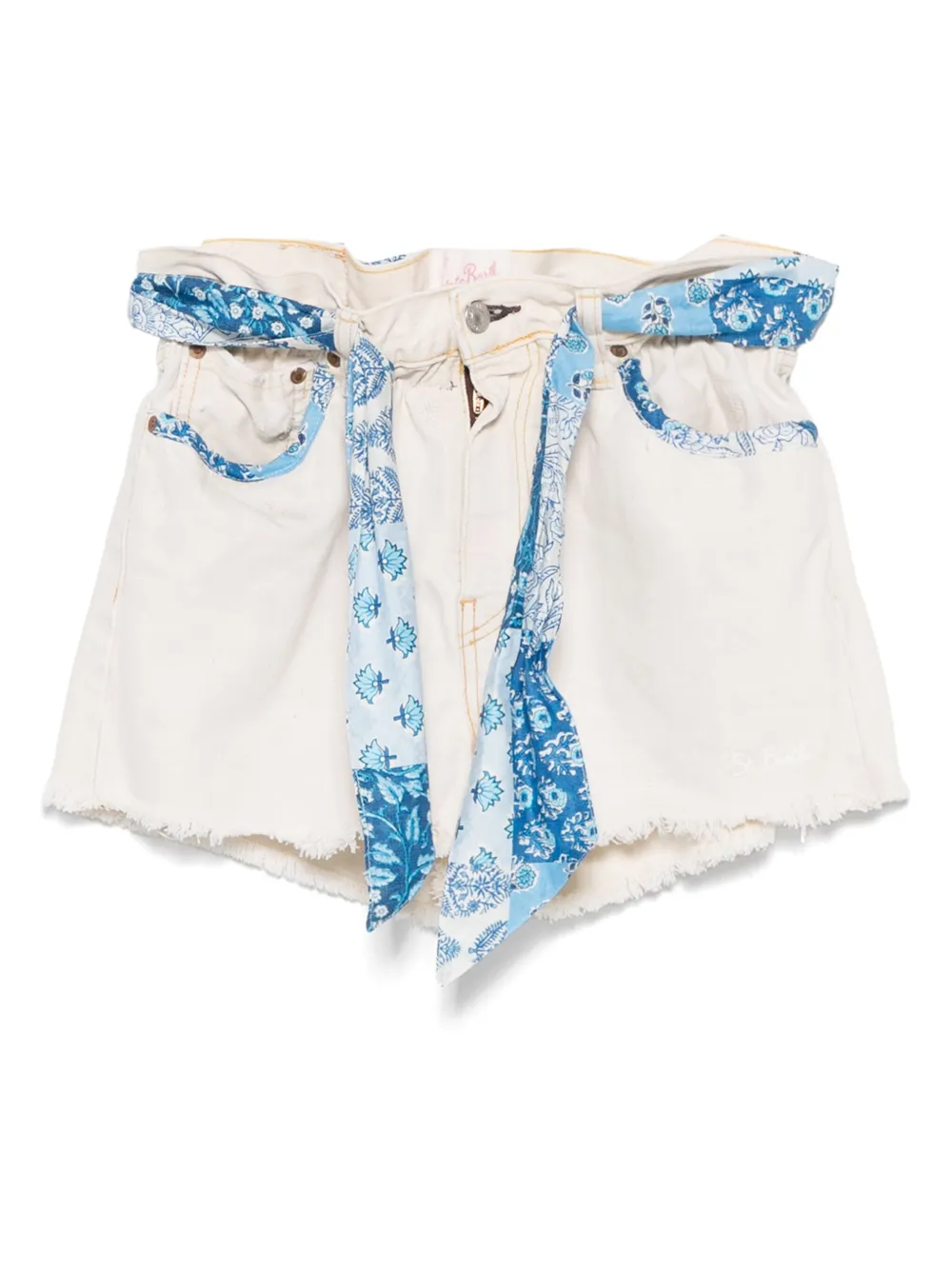 MC2 Saint Barth bandana-print denim shorts | Neutrals | Image 1