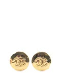 CHANEL Pre-Owned 1993 Gold Plated CC Clip On Earrings costume earrings