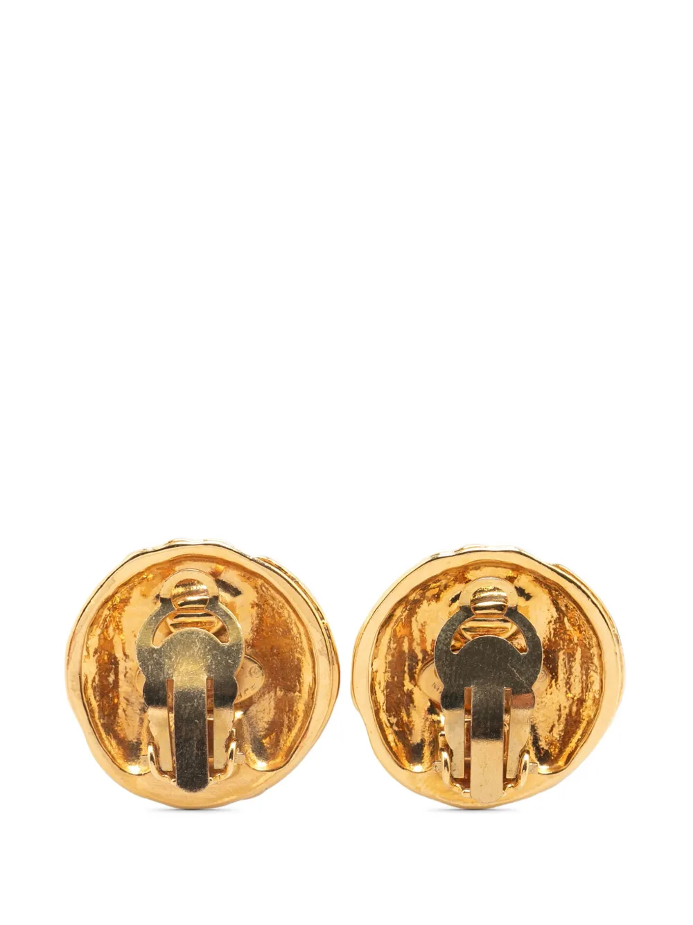 CHANEL Pre-Owned 1993 Gold Plated CC Clip On Earrings costume earrings | Image 2