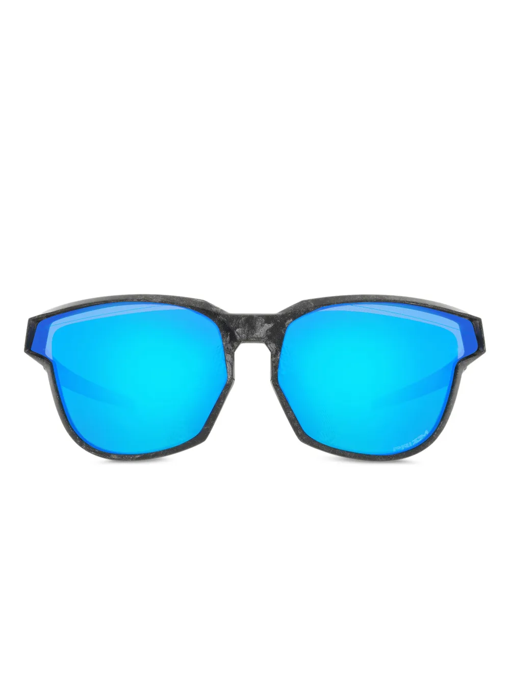 Oakley Zonnebril met geometrisch montuur en spiegelgazen Zwart