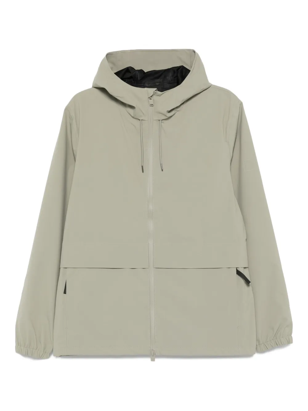 hooded zip-front jacket