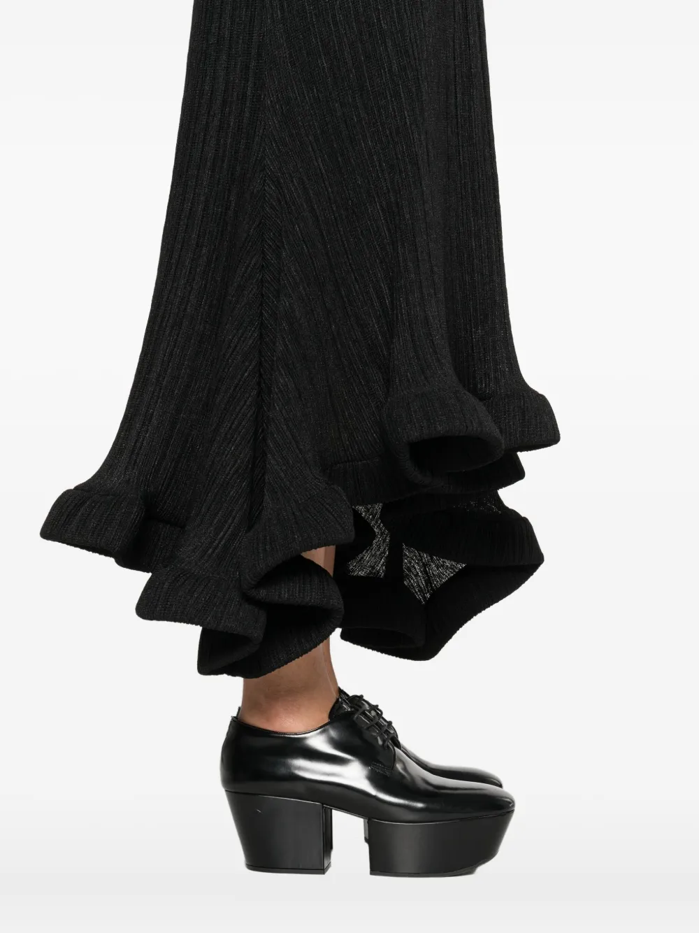 Melitta Baumeister Foam midi-jurk met ruches Zwart